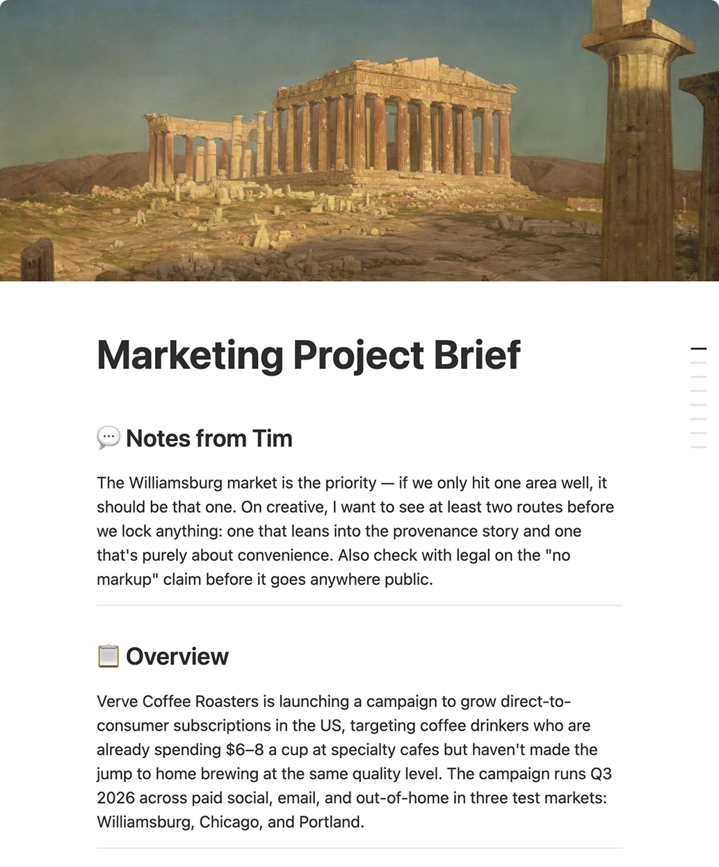 Marketing Project Brief